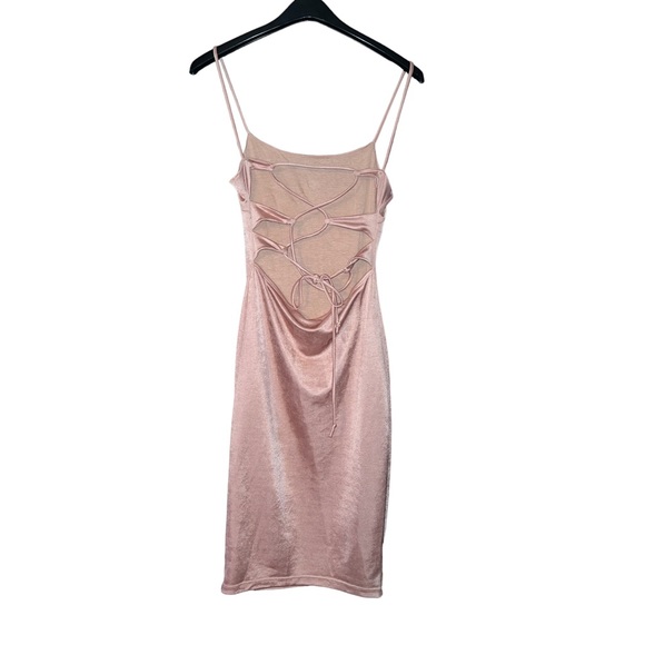 Windsor Rose Pink Silky Dress with Tie Up Back Women’s Medium - Picture 2 of 3